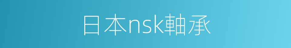 日本nsk軸承的同義詞