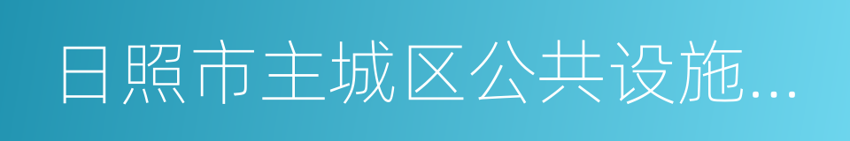 日照市主城区公共设施布局专项规划的同义词