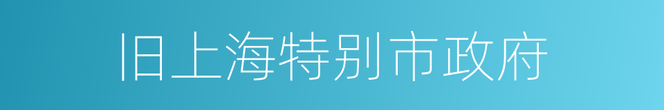 旧上海特别市政府的同义词