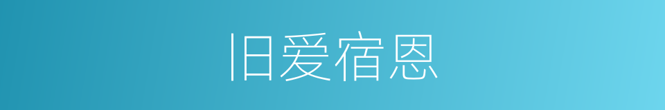 旧爱宿恩的意思