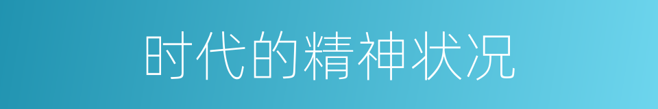 时代的精神状况的同义词