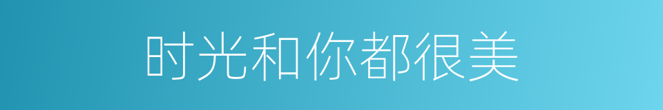 时光和你都很美的同义词