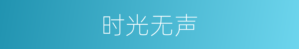 时光无声的意思