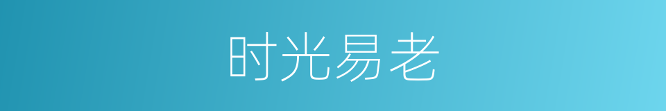 时光易老的意思