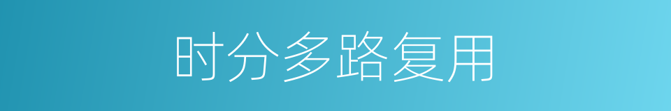 时分多路复用的同义词