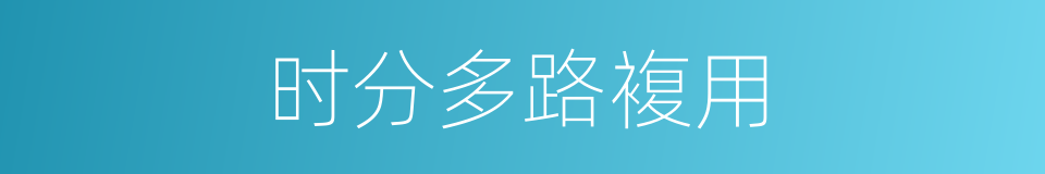 时分多路複用的同义词