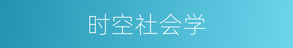 时空社会学的同义词