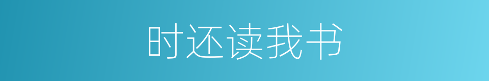 时还读我书的同义词