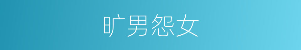 旷男怨女的同义词