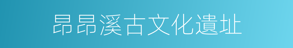 昂昂溪古文化遺址的同義詞