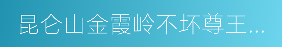 昆仑山金霞岭不坏尊王永住金刚的同义词