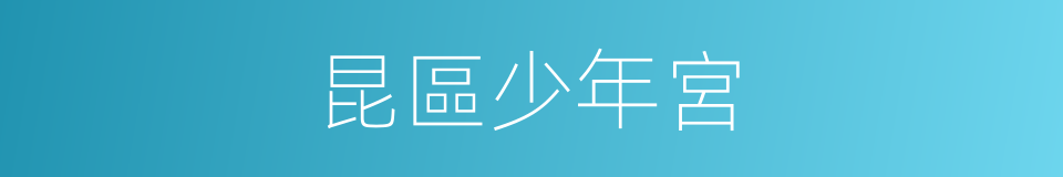 昆區少年宮的同義詞