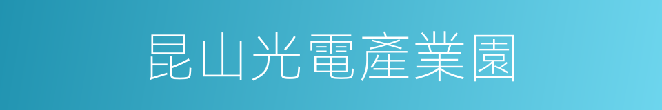 昆山光電產業園的同義詞