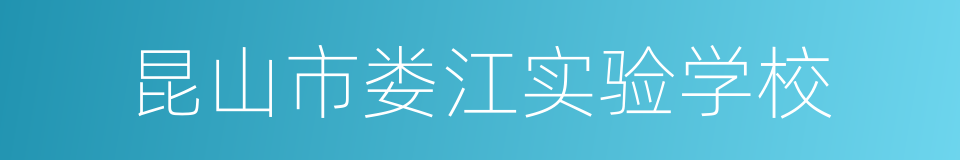 昆山市娄江实验学校的同义词