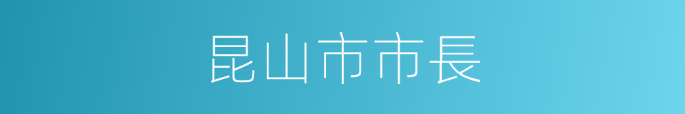 昆山市市長的同義詞