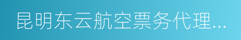 昆明东云航空票务代理有限公司的同义词