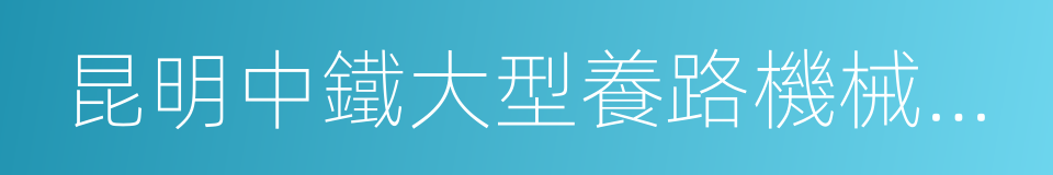 昆明中鐵大型養路機械集團有限公司的同義詞