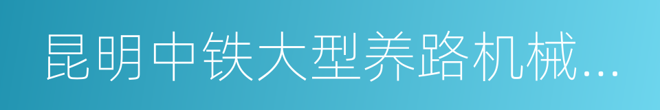 昆明中铁大型养路机械集团有限公司的同义词