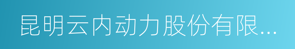 昆明云内动力股份有限公司的同义词