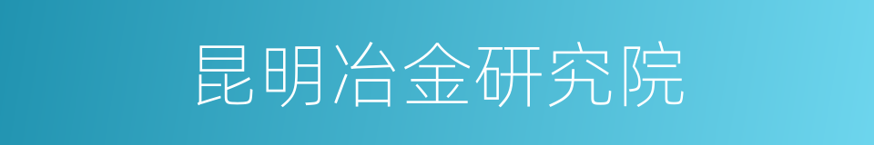 昆明冶金研究院的同义词