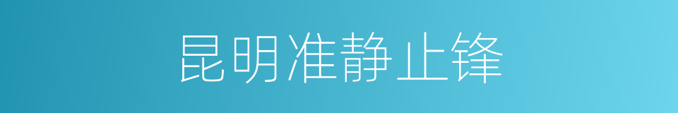 昆明准静止锋的同义词