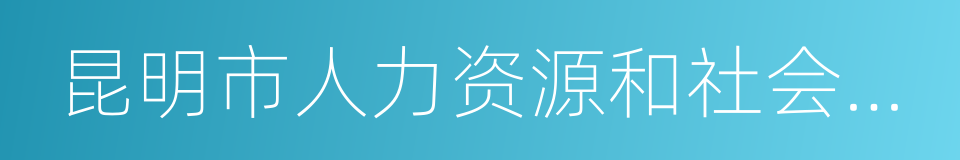 昆明市人力资源和社会保障局的同义词