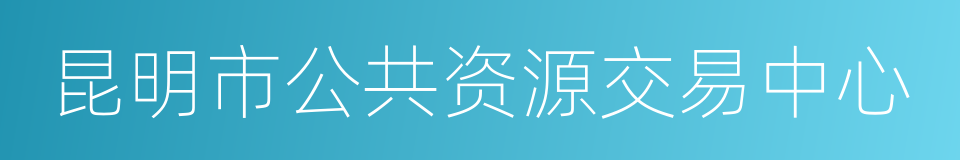 昆明市公共资源交易中心的同义词