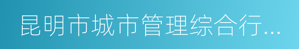 昆明市城市管理综合行政执法局的同义词