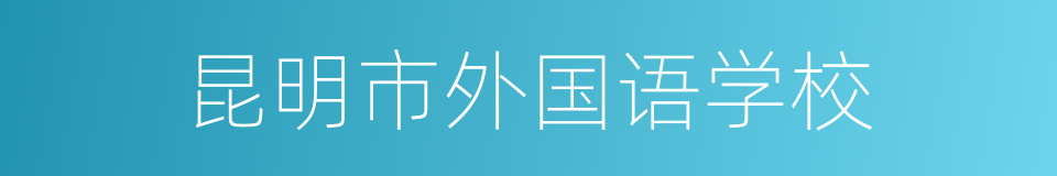 昆明市外国语学校的同义词