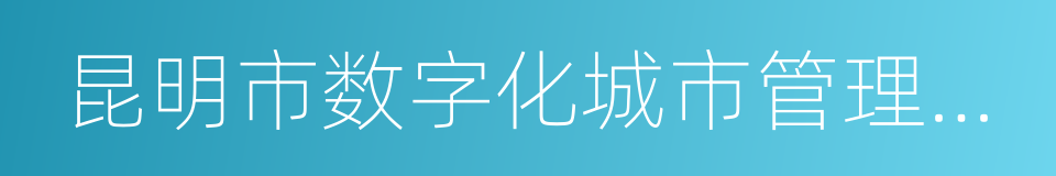 昆明市数字化城市管理办公室的同义词