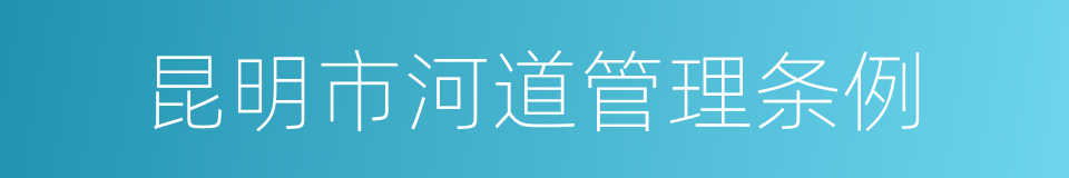 昆明市河道管理条例的同义词