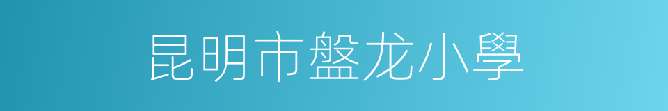 昆明市盤龙小學的同義詞