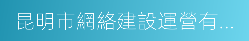 昆明市網絡建設運營有限公司的同義詞