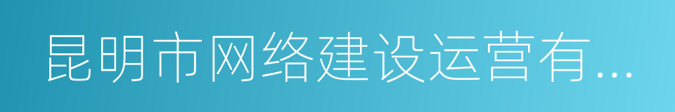 昆明市网络建设运营有限公司的同义词