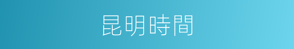 昆明時間的同義詞