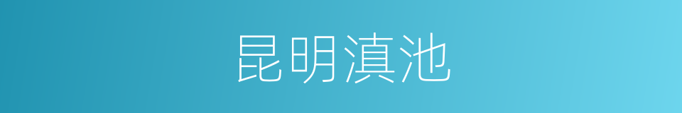 昆明滇池的同义词