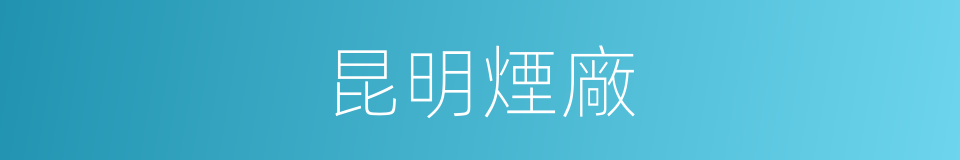 昆明煙廠的同義詞