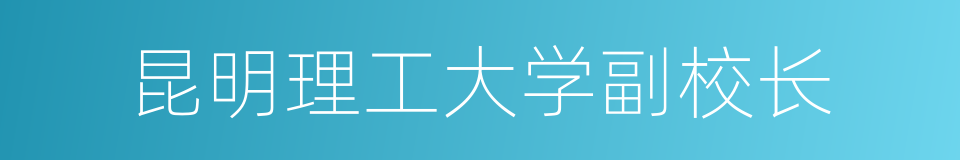 昆明理工大学副校长的同义词