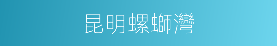 昆明螺螄灣的同義詞