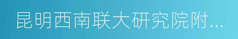 昆明西南联大研究院附属学校的同义词