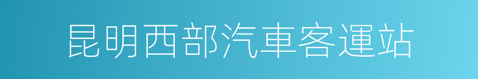 昆明西部汽車客運站的同義詞