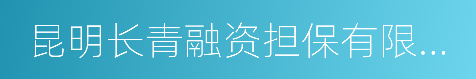 昆明长青融资担保有限公司的同义词