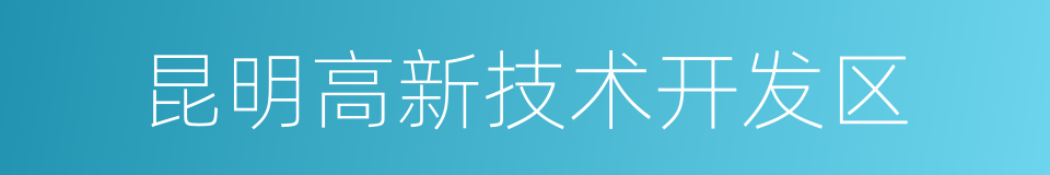 昆明高新技术开发区的同义词