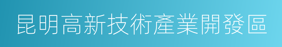 昆明高新技術產業開發區的同義詞