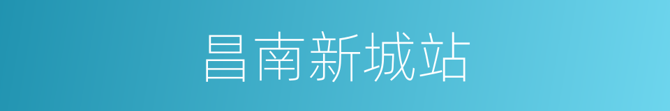 昌南新城站的同义词
