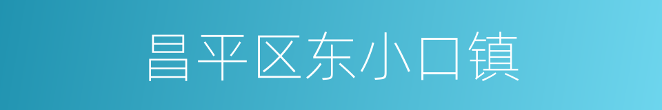 昌平区东小口镇的同义词