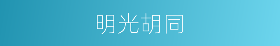 明光胡同的同义词