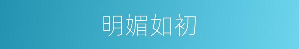 明媚如初的同义词
