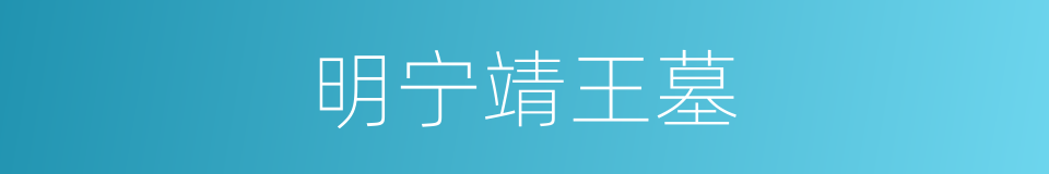 明宁靖王墓的同义词