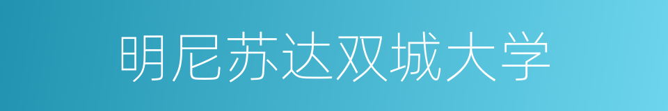 明尼苏达双城大学的同义词